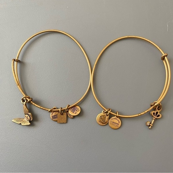 Alex and Ani | Women's Bundle of Two Charm Bracelets Butterfly Skeleton Key - Picture 6 of 6